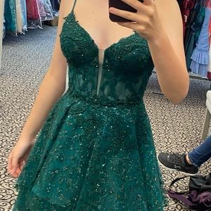 Green sparkly formal dress